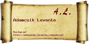 Adamcsik Levente névjegykártya